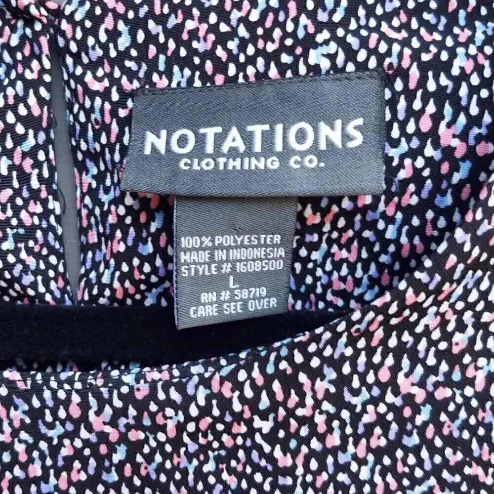 Notations Black Pink Blue Print Shell size Large - Picture 5 of 12
